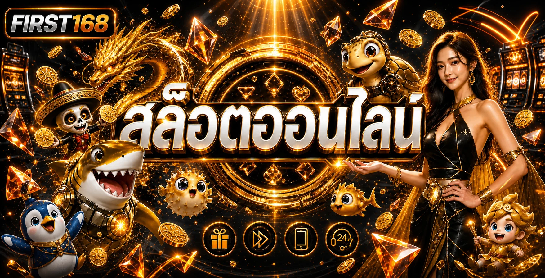 แบนเนอร์ FIRST168 สล็อตออนไลน์และคาสิโน