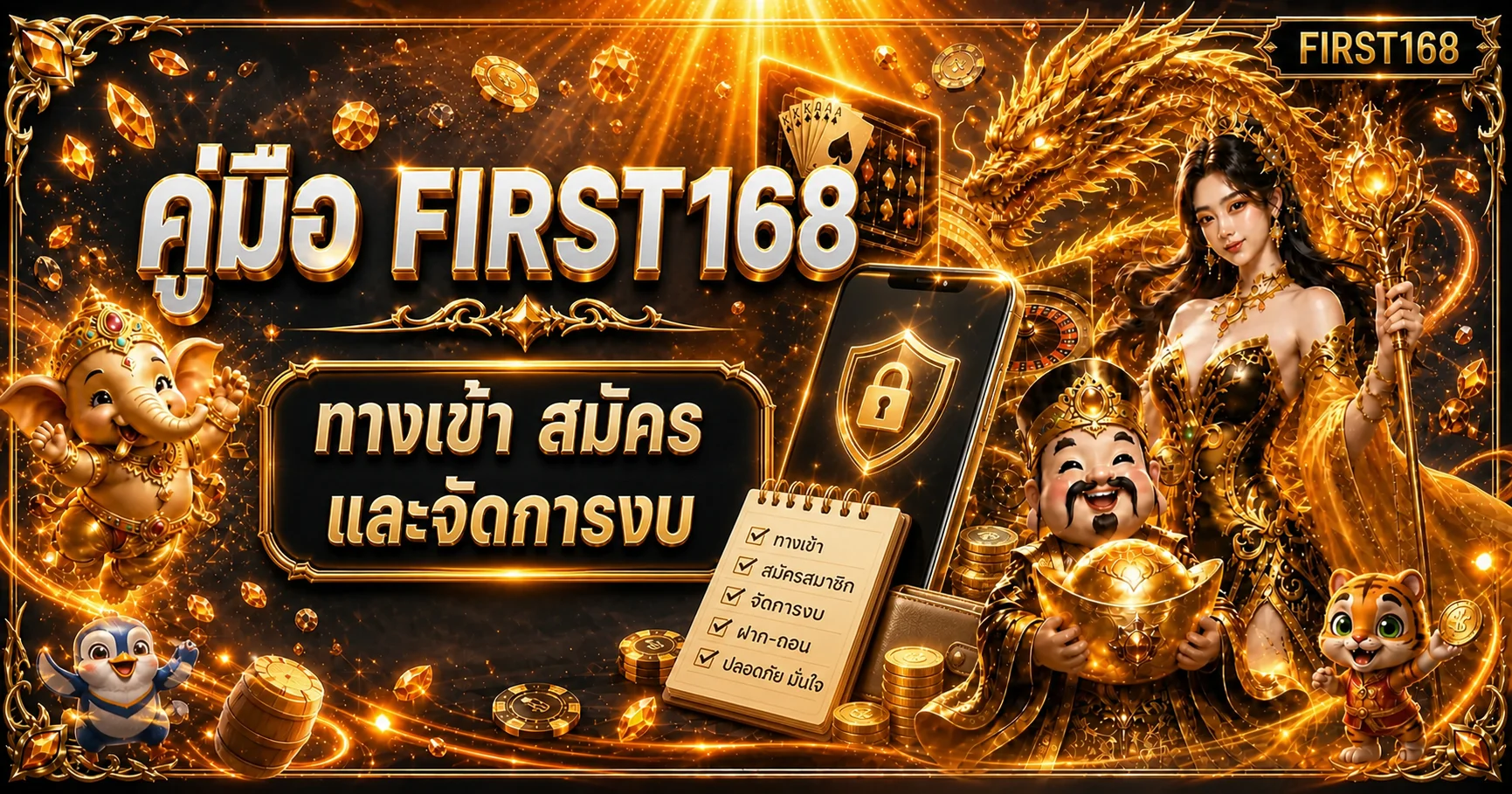 FIRST168 คู่มือทางเข้า สมัคร และจัดการงบปลอดภัย